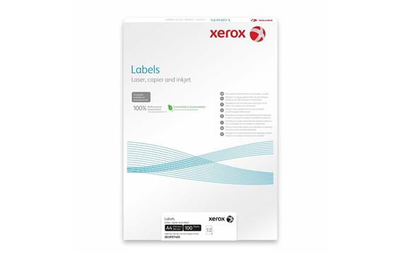 9416558 Xerox 003R97410 Etikett Xerox for laser og ink-jet 70 x 25 mm. 33 etiketter pr ark (100)